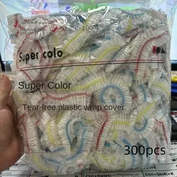300 шт. прозрачные красочные крышки для чаш, эластичные шапочки для душа, многоразовая крышка для выпечки хлеба на закваске 300pcs
