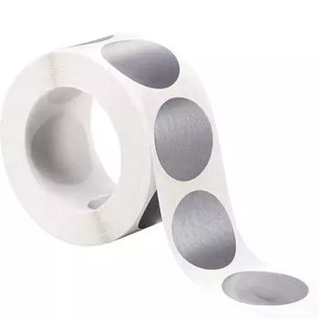 300 шт./рулон, круглые серебряные скретч-наклейки, 1 дюйм, скретч-этикетки, наклейки для вечеринок, сувениры, канцелярские наклейки 300pcs a roll