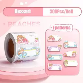 300 шт./рулон Наклейка с рукописным именем Самоклеящаяся бирка Наклейка Портативные этикетки Наклейка Школа Dessert