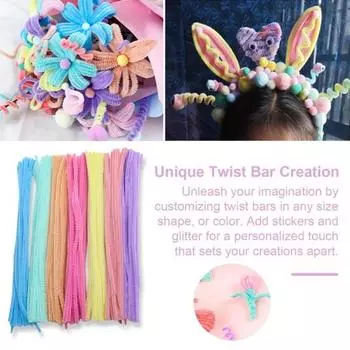 300 шт. стебли из синели, плюшевые средства для чистки труб, принадлежности для рукоделия, твист-палочки для художественных проектов «сделай сам», украшения и подарки