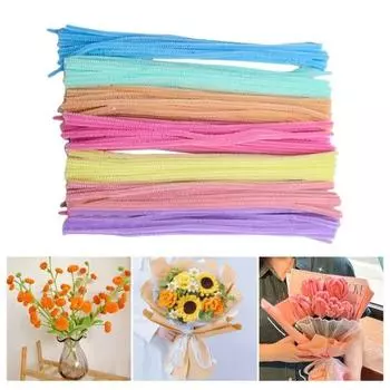 300 шт. стебли из синели, плюшевые средства для чистки труб, принадлежности для рукоделия, твист-палочки для художественных проектов «сделай сам», украшения и подарки