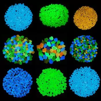 300 шт. светящихся камней в темноте, галька, светящиеся камни, самодельный декоративный гравий для аквариума, двора, натуральные кристаллы