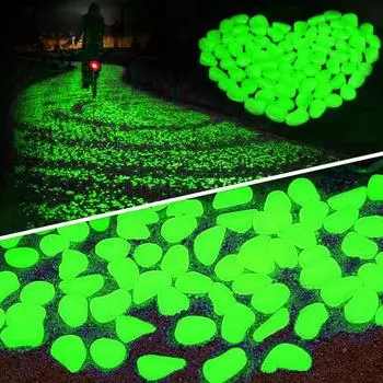 300 шт. светящихся камней в темноте, галька, светящиеся камни, самодельный декоративный гравий для аквариума, двора, натуральные кристаллы
