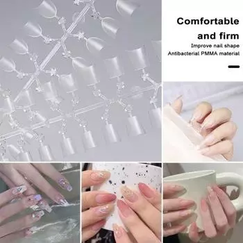 300 шт. ультратонкие прозрачные овальные квадратные накладные ногти для французского наращивания ногтей своими руками B