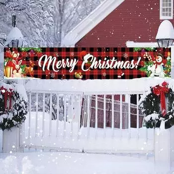 300 см Рождественский уличный баннер-флаг Веселое рождественское украшение для дома Рождественский орнамент Подарок С Новым годом 2024 сапфировый/глубокий