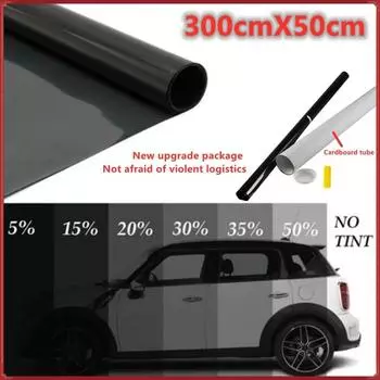 300 см x 50 см 5% -50% черная пленка для окон автомобиля пленка для оконного стекла дома летняя солнечная УФ-защита наклейки пленки для автомобилей 25 Percent Clear