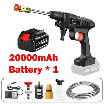 300 Вт Беспроводная автомойка высокого давления, перезаряжаемая машина для мытья автомобиля с пеной, очиститель, электрический водяной пистолет, регулируемый 20000mAh