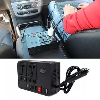 300 Вт Обнаружение напряжения Встроенный светодиодный дисплей Вентилятор охлаждения автомобиля Несколько защитных розеток для зарядного устройства