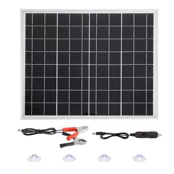 300 Вт солнечная панель PET алюминиевая рама монокристаллическая солнечная зарядная пластина с кабелем типа «крокодил», автомобильное зарядное устройство, присоска чёрный