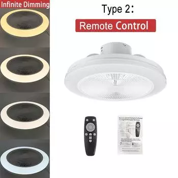 300 Вт Современные RGB LED Потолочные светильники-вентиляторы Управление через приложение и пульт ДУ Вентилятор с 3 регулируемыми скоростями ветра Диммируемый потолочный светильник-вентилятор 48*20 см remote control