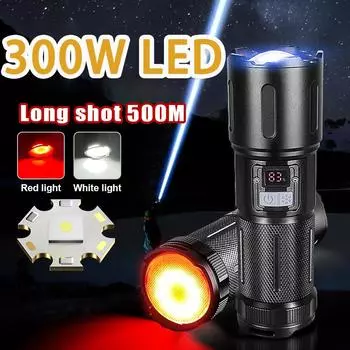 300 Вт светодиодный мощный задний фонарь с большим радиусом действия, перезаряжаемая лампа, водонепроницаемый фонарь с возможностью масштабирования C-With Type-C (120W)