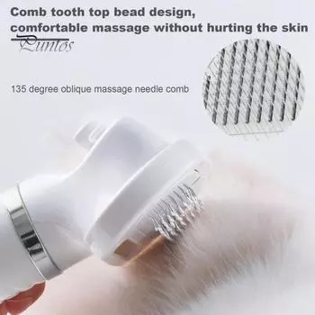 300 Вт тихий фен для домашних животных 2-в-1 фен для купания собак с массажным фен-пуходеркой щетка для домашних животных паровая щетка для груминга для маленьких средних собак и кошек US Plug серебряный