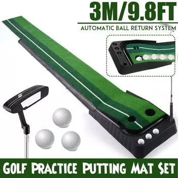300 x 30 см 3 шт 3 м Мини Возврат Гольф Паттинг Грин Фэйрвей Коврик для паттинга Гольф Тренажер для паттера Зеленый Набор для практики паттера Мяч с мячом