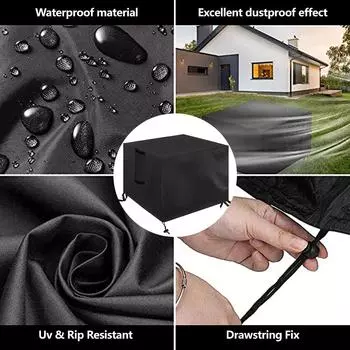 300D чехол для кондиционера для внешнего блока, пылезащитный кондиционер с сумкой для хранения, защитный зимний внешний прочный водонепроницаемый снегостойкий 35.4x35.4x34.5in коричневый