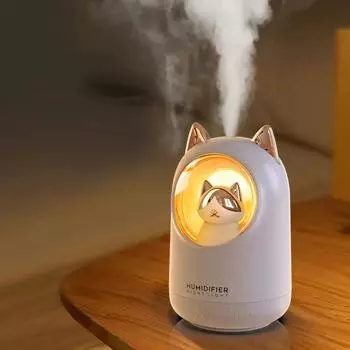 300ml Humidificador Lovely USB Air Humidifier Portable Car Fogger With Romantic Night Light Diffusor USB Cable белый