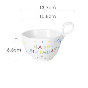 300ml Korean Style Ceramic Coffee Cup Sugar Needle Pattern Breakfast Cup with Handle Heat Insulation Mug Birthday Gift Water Cup 300ml