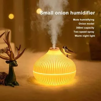 300ML Small Onion Electronic Spray Diffuser Cool Usb Night Light Air Portable Ultrasonic Hydrating Water Humidifier белый