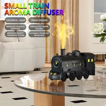300 мл очиститель воздуха в форме поезда, увлажнитель воздуха, аромадиффузор с легким прохладным туманом, аромат эфирного масла для домашнего офиса коричневый