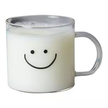 300ML Transparent Glass Cup with Handle Cartoon Milk Coffee Juice Water Cup Breakfast Dessert Cup Yogurt Tea Cafe Mug Drinkware 300ml