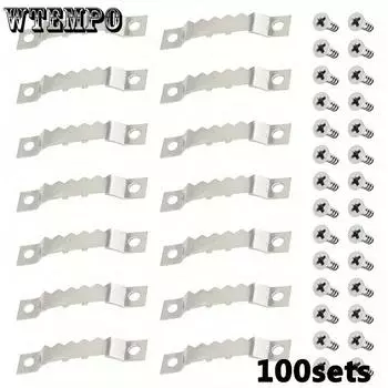 300pcs Sawtooth Hangers Duty Hanging Solutions Hanging Canvas Photos Frame Clock Paintings Artwork 100pcs Silver Sawtooth Hangers Hooks 200pcs Screws серебряный