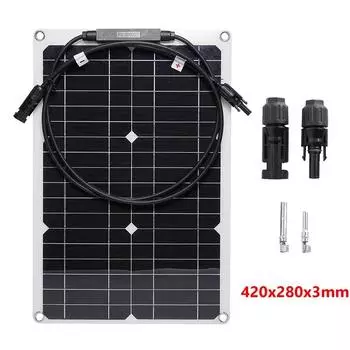 300W-(# 20 Вт) Гибкая солнечная панель 18 В Sola Cell с контроллером 10A-100A Power Bank для кемпинга на открытом воздухе, телефона, автомобиля, автофургона, яхты
