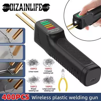 300W Heat Gun Plastic Welding Machine Hot Stapler Bumper Soldering Iron Welding Gun Car Repair Tools Kit with 400pcs Staples