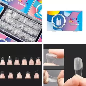 300x искусственных накладных ногтей миндального цвета, съемные накладные ногти, мягкие гелевые типсы с полным покрытием, матовые гелевые накладные ногти 2