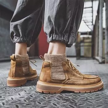 30133 Martin boots men s genuine leather autumn new trend short boots men s military boots high-top tooling boots 38