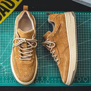 3016 Рабочие ботинки Весна Новые Британские Повседневные Кеды Спортивные Повседневные Универсальные Ботинки Мужские Leather shoe size -38