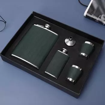 301-400 мл 2 фляги портативный кувшин фляжка набор с чашками для виски водки вина алкогольный напиток на открытом воздухе подарочная бутылка для питья