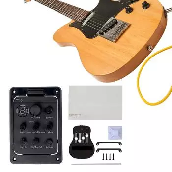 301 Акустическая гитара Предусилитель Звукосниматель Двойная модель Гитарный предусилитель Тюнер Пьезоэлектрический звукосниматель Эквалайзер Гитара Пьезоэлектрический медиатор Тюнер для гитары