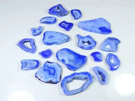 301Cts. Blue Solar Druzy Agate Cabochon Loose Gemstone 18 Pcs Lot 13-47MM RQ-1446