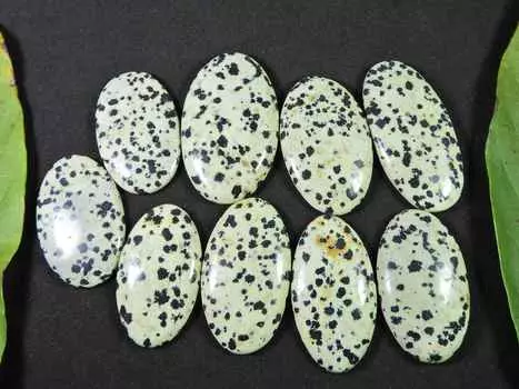 302Cts. AAA натуральный далматин овальный кабошон драгоценный камень россыпью 9 шт. лот 33-41 мм RQ-1464