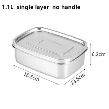 304 Нержавеющая сталь Bento Lunch Box для детей и взрослых Портативные двухслойные герметичные контейнеры для хранения продуктов питания для работы, пикника, стола