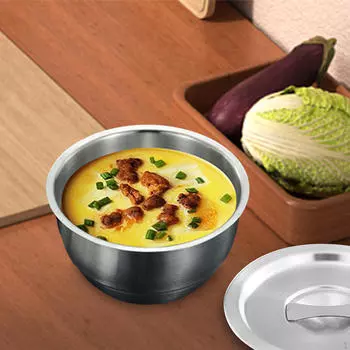 304 Нержавеющая сталь Чаша Паровые Яйца Практичный Металлический Загущенный Рис Для Супа С Пастой large