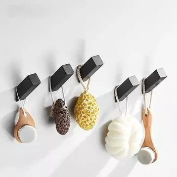 304 Нержавеющая сталь Черные крючки Вешалка для одежды Нержавеющие гвозди Винтовые крючки для халатов Настенные 1pc чёрный