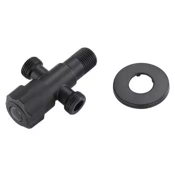 304 нержавеющая сталь черный 3-ходовой T-образный клапан аксессуары для ванной комнаты распределитель воды настенный душевой клапан фиксирующий кронштейн угловой клапан BSP