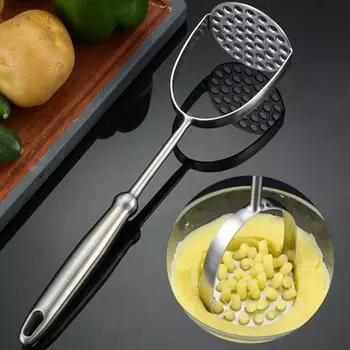 304 Нержавеющая сталь Картофелемялка с длинной ручкой пищевой многофункциональный ручной инструмент для измельчения моркови и овощей Кухонные гаджеты серебряный