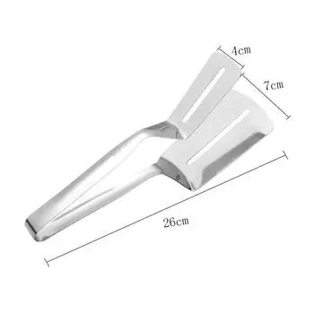 304 Нержавеющая сталь Клипса для жарки рыбы Многофункциональная лопатка для жарки Клипса для стейка Бытовая кухонная лопатка Артефакт для блинов Клипса для еды 410 Steak Clip (Regular 26cm 95g)