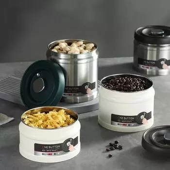 304 нержавеющая сталь кофейные зерна вакуумный герметичный резервуар прессованный тип вакуумный зерновой чай орехи Crisper герметичный резервуар кухонный органайзер для хранения