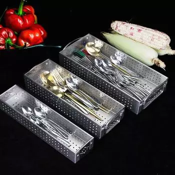 304 Нержавеющая сталь Коробка для столовых приборов Держатель палочек для еды Кухонная посуда Сушилка для посуды Бытовая Коробка для хранения палочек для еды Ложки Ножи Вилки