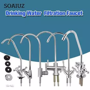 304 Нержавеющая сталь Кухня 1/4 дюйма Фильтр для воды Кран хромированный Подключите обратного осмоса Кран для очистителя питьевой воды