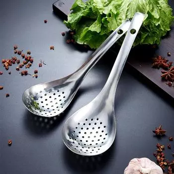 304 Нержавеющая сталь Ложка-сито Кухонный дуршлаг Ложка Фильтр-сито Пищевой совок Перфорированный шумовочный дуршлаг S