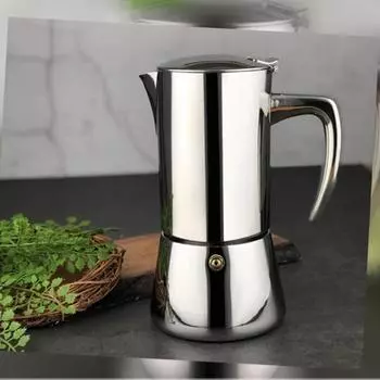 304 Нержавеющая сталь Мока-кастрюля Портативная кофеварка с таблетками-прессами для кофе Кухонная кофеварка Индукционная плита Мока-кастрюля