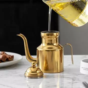 304 Нержавеющая стальная кастрюля для масла с золотым клювом, герметичная масляная емкость, не висит, горшок для приправы масла, бутылка уксуса