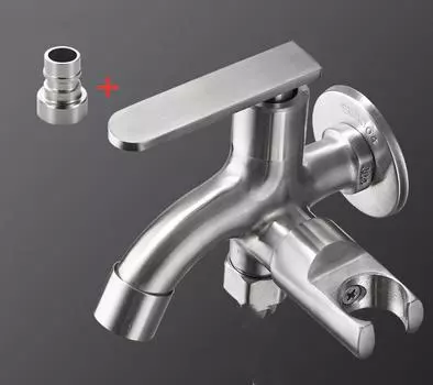 304 Нержавеющая сталь Открытый садовый смеситель для стиральной машины Многофункциональный водопроводный кран Двойной кран для швабры faucet tap