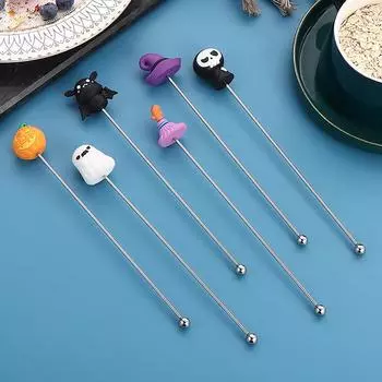 304 нержавеющая сталь палочка для перемешивания Хэллоуин креативный мультфильм молоко чай кофе мешалка длинная ручка шейкер для коктейлей десерт инструменты bat