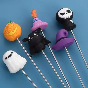 304 нержавеющая сталь палочка для перемешивания Хэллоуин креативный мультфильм молоко чай кофе мешалка длинная ручка шейкер для коктейлей десерт инструменты