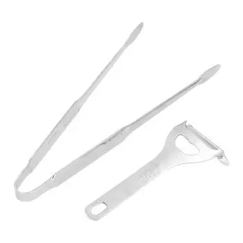 304 Нержавеющая сталь Пинцет для готовки Щипцы для кукурузы Очиститель для овощей и фруктов Набор кухонных принадлежностей