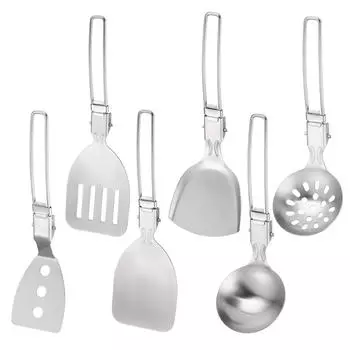 304 нержавеющая сталь походная кухонная утварь складная комбинированная лопата для жарки набор для домашнего кемпинга